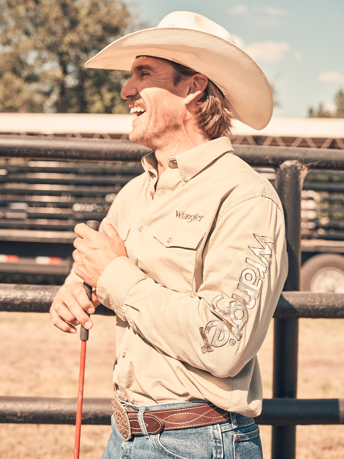 Wrangler logo sleeve shirt