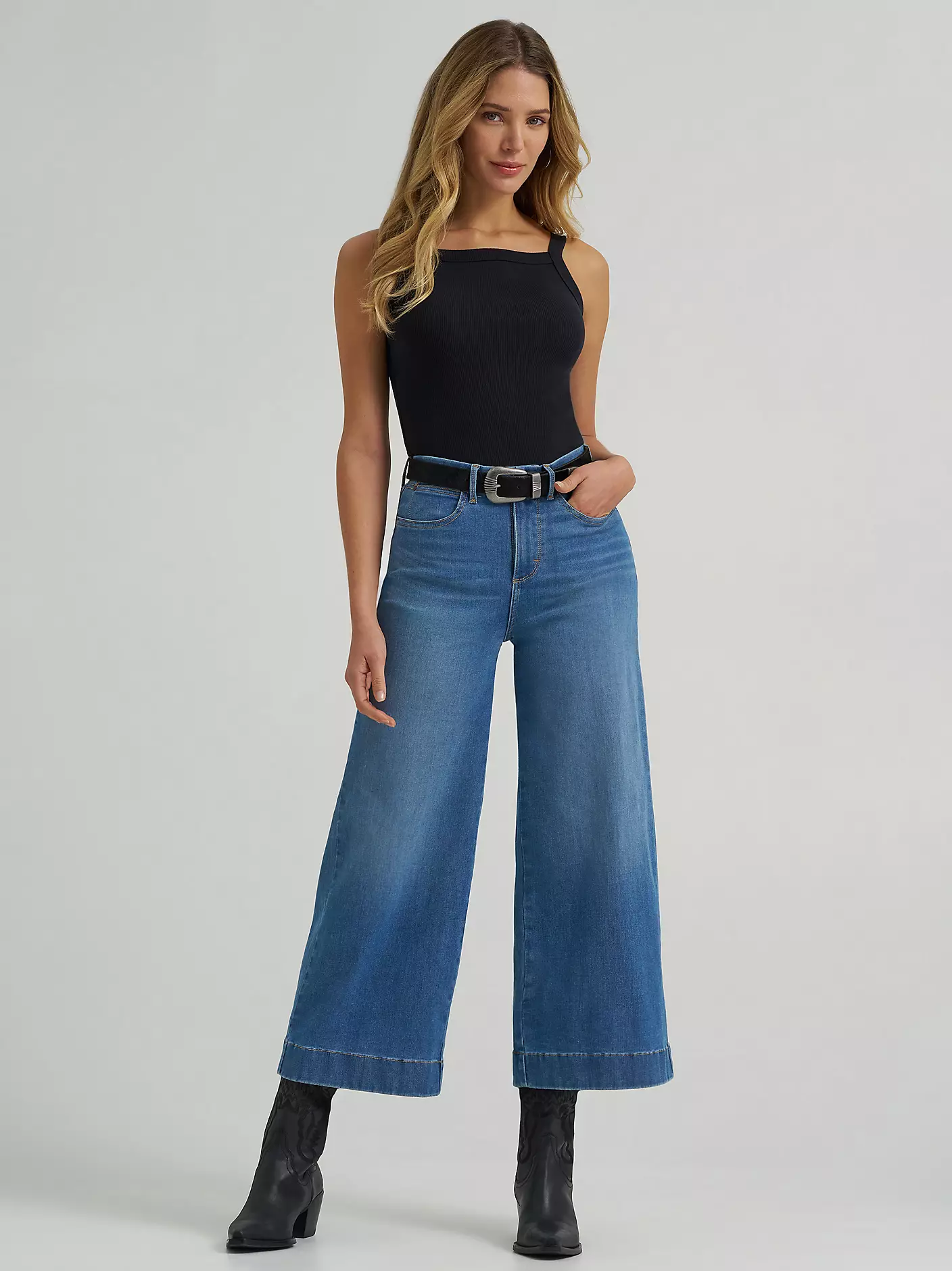 wrangler wide leg crop