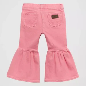 Little Girl's Vibrant Ruffle Leg Flare Jean