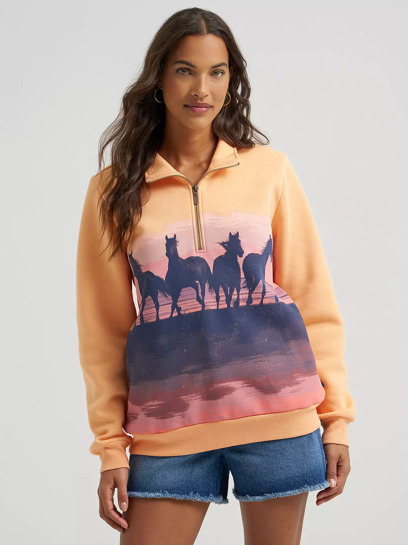 Women's Western Quarter Zip Sweatshirt