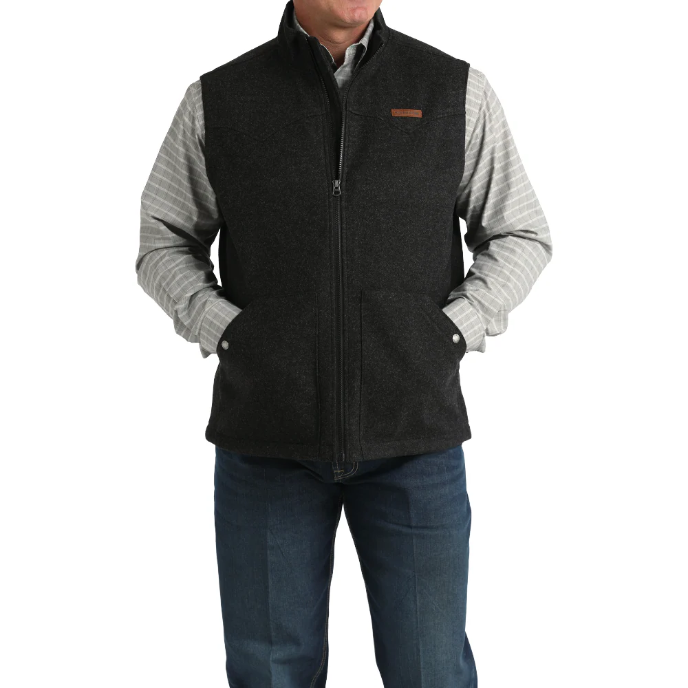 Cinch Men's Black Western Full Zip Vest