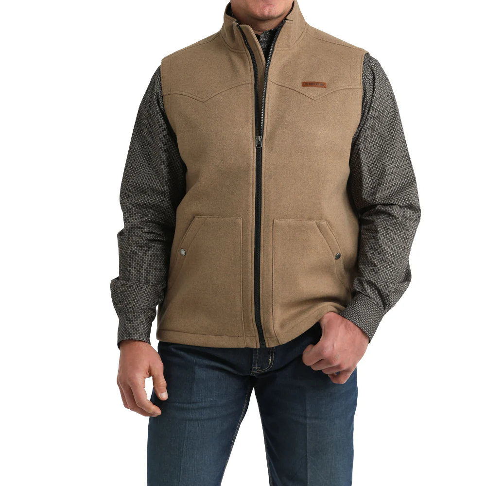 Cinch Men's Khaki Western Full Zip Vest