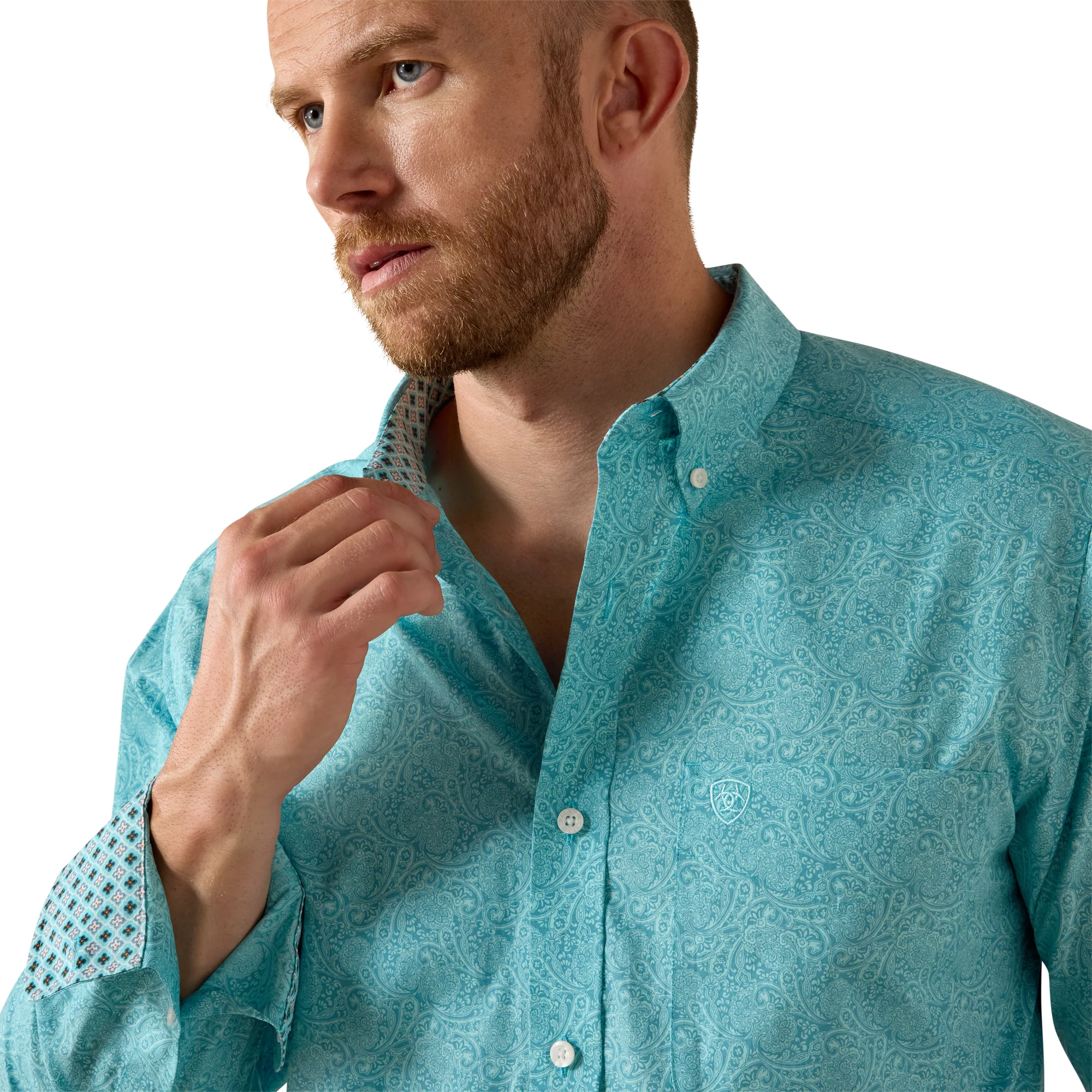 Ariat Men's Wrinkle Free Paisley Print Fitted Shirt - 10071743 - Image 2