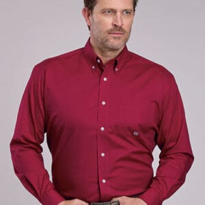 MENS L/S OPEN POCKET  SOLID STRETCH POPLIN     -03-001-0366-2108