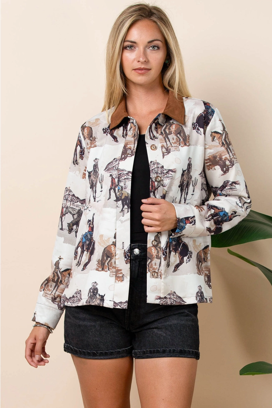 horse print barn jacket