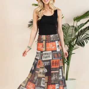 western cowboy mesh skirt