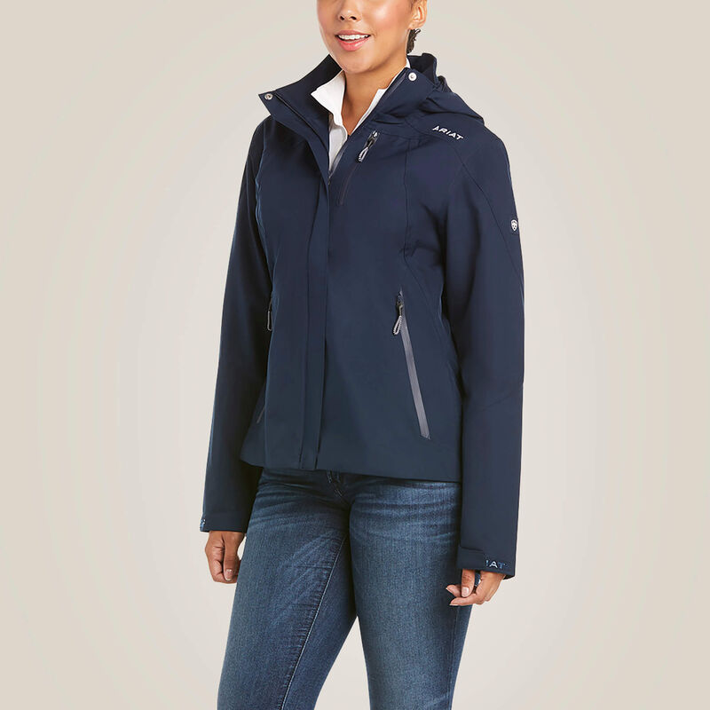navy rain jacket