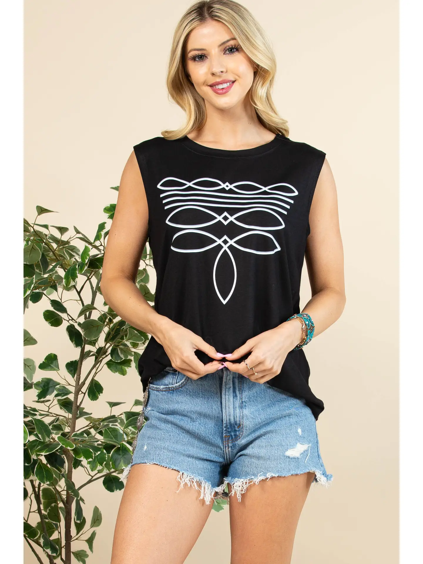 boot stitch tank top