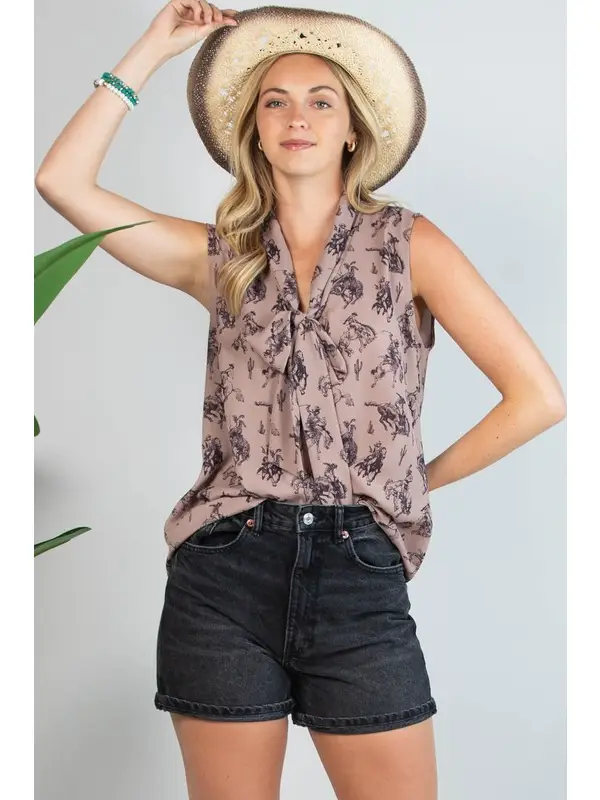 western tie front top