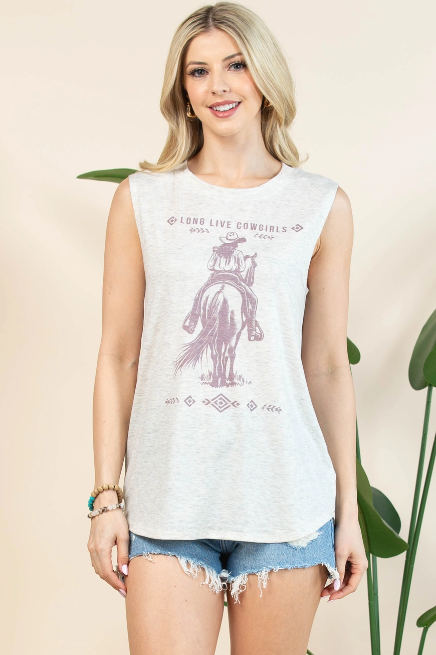 long live cowgirls high neck tank top