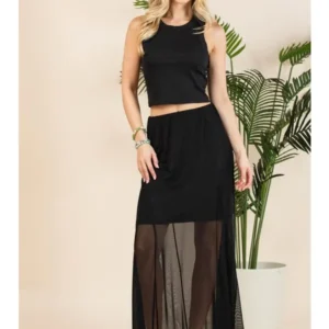 black mesh skirt