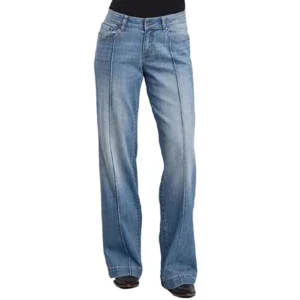 Stetson Women's Front Seam Mid Rise Wide Leg Jean   11-054-0675-1201