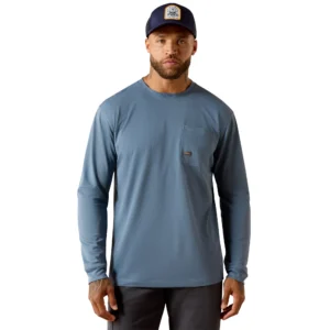 Men's Rebar Heat Fighter Staple Baleen Blue T-Shirt     10071217