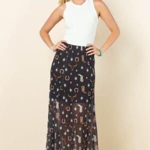 western mesh skirt