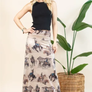 western print skirt