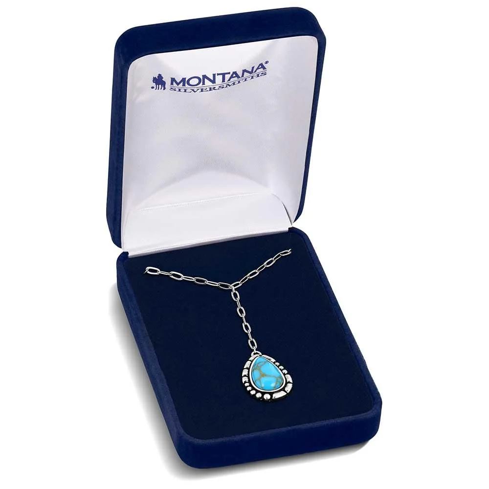 Montana Silversmiths Women's Teardrop Prickly Pear Turquoise Necklace - NC6126 - Image 2
