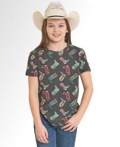 youth girls western T shirt