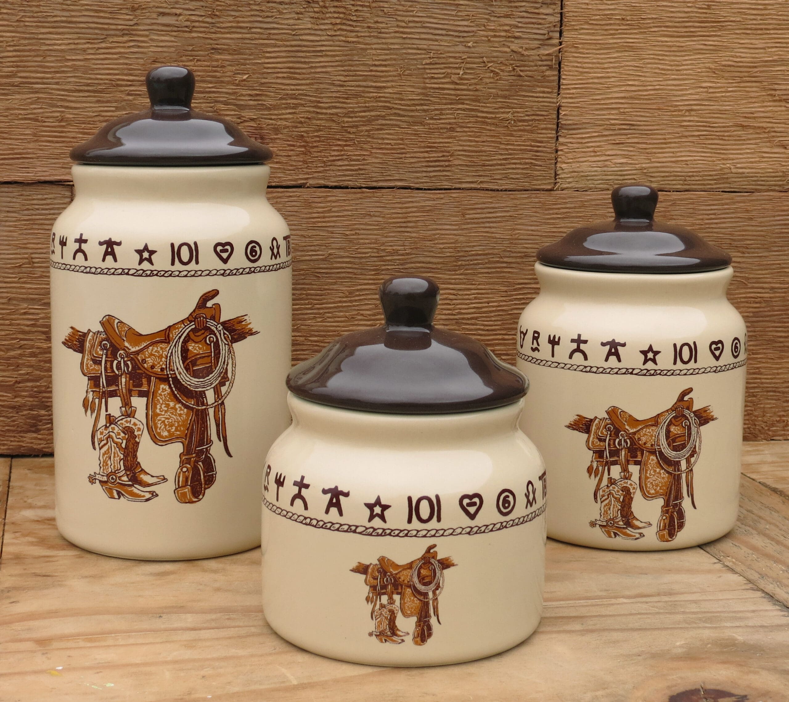 WEST CREATIONS BOOTS AND SADDLE CANISTER SET