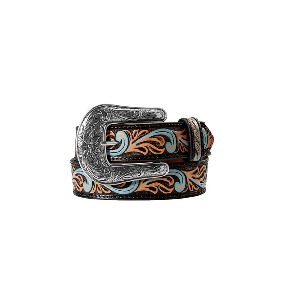 Angel Ranch Girl's 1 1/4" Embossed Floral Belt