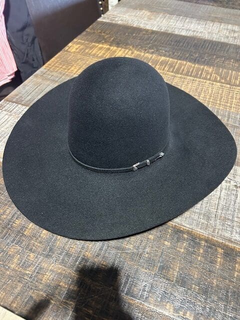 BLACK OPEN CROWN COWBOY HAT 5" BRIM