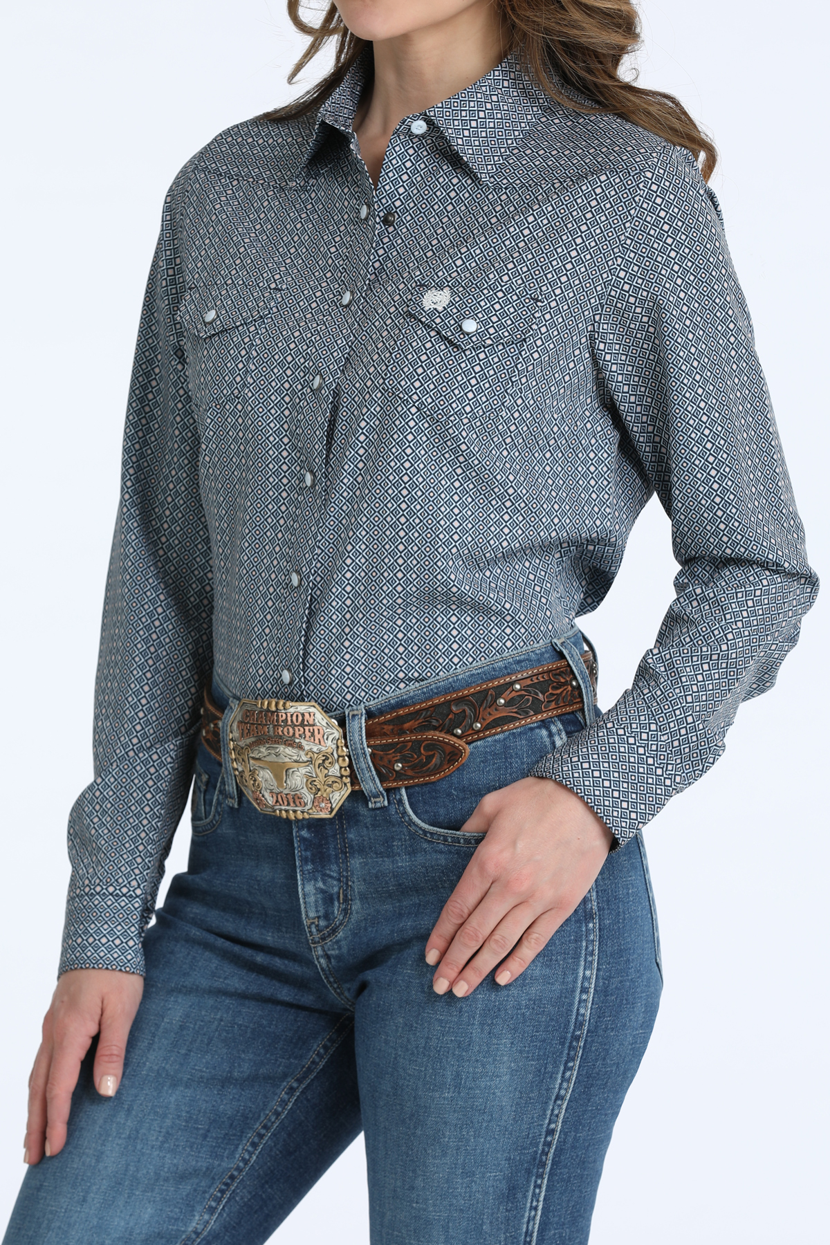 Cinch Ladies Arenaflex Light Blue Snap Shirt - MSW9206006 - Image 2