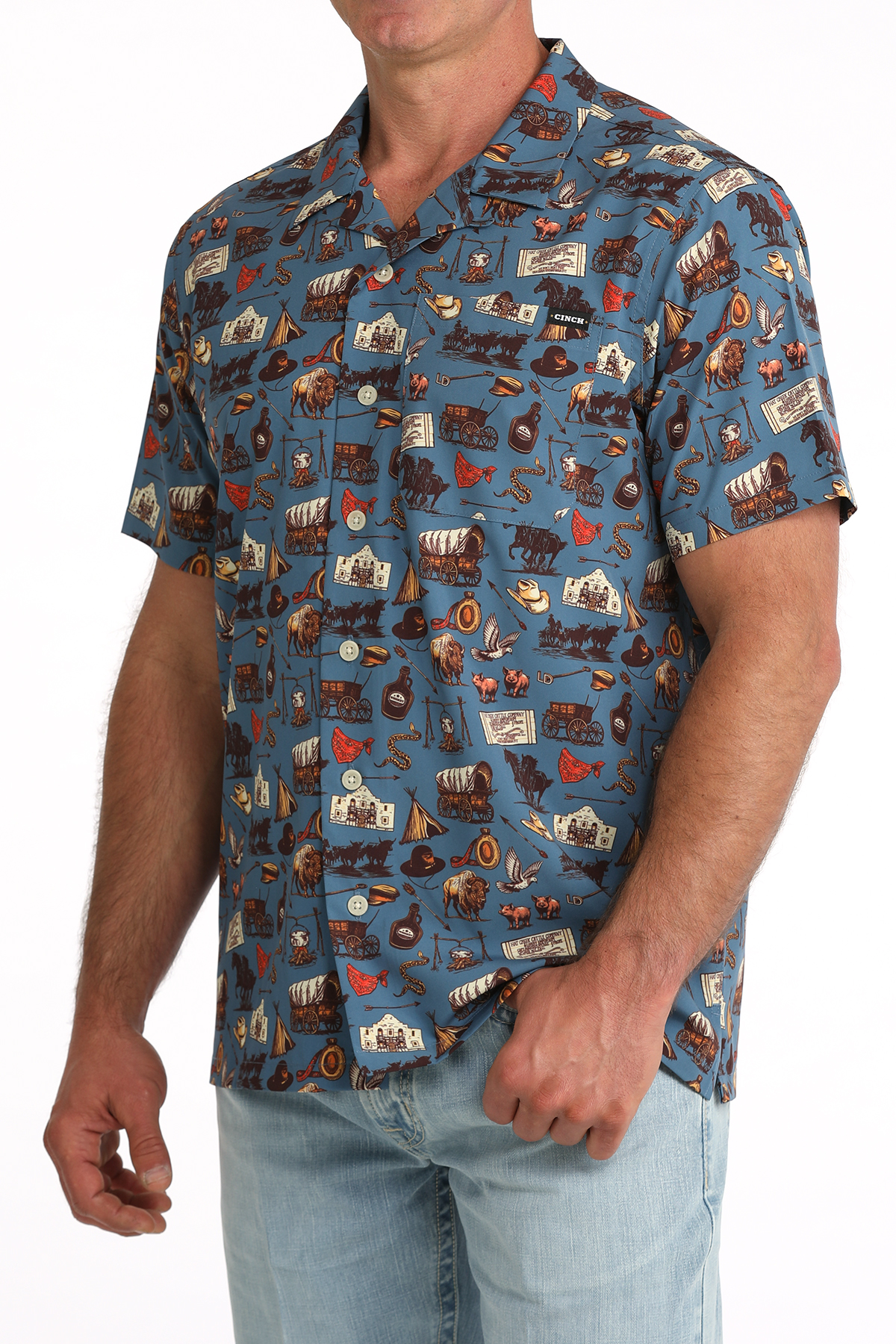cinch mens western print campe shirt canada