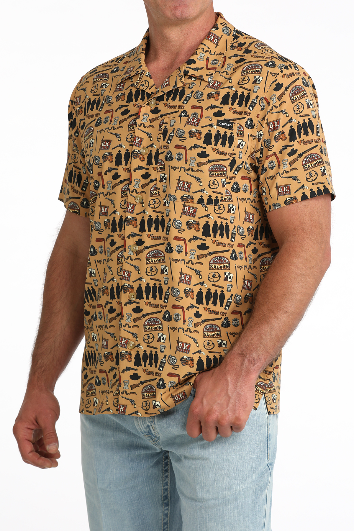 mens western print camp shirt canada