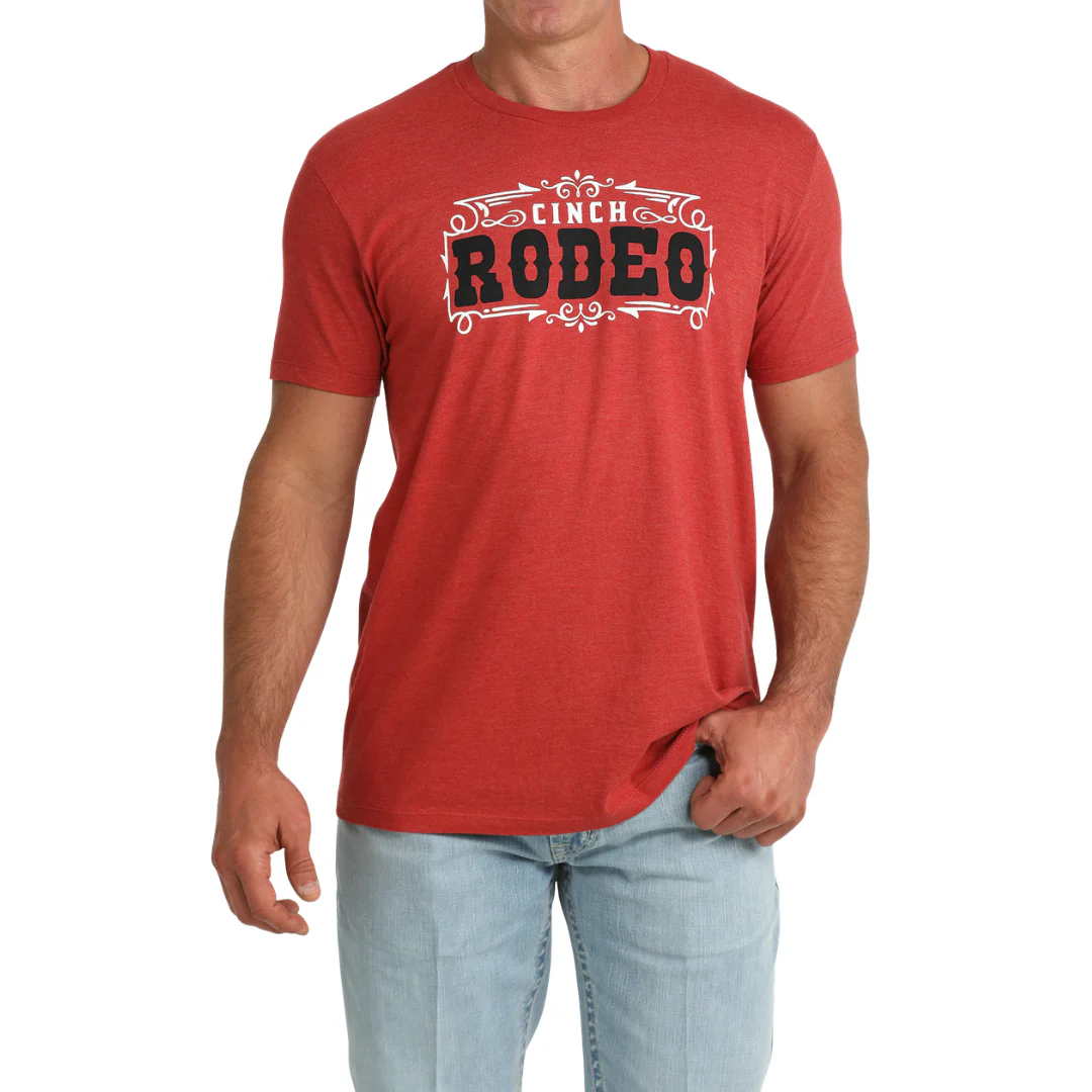 Cinch Men's Solid Red Logo Graphic T-Shirt