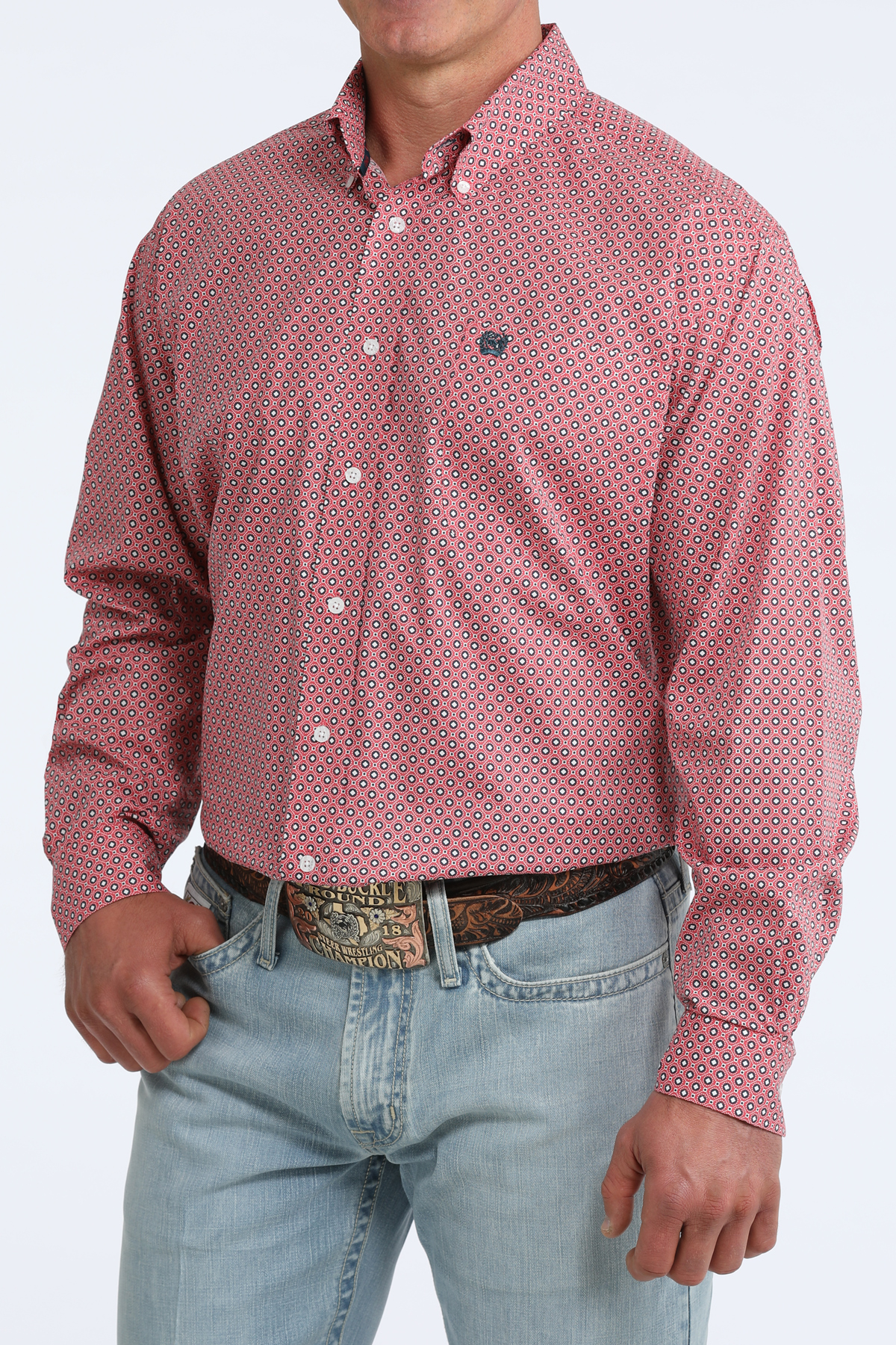 pink cinch ling sleeve print