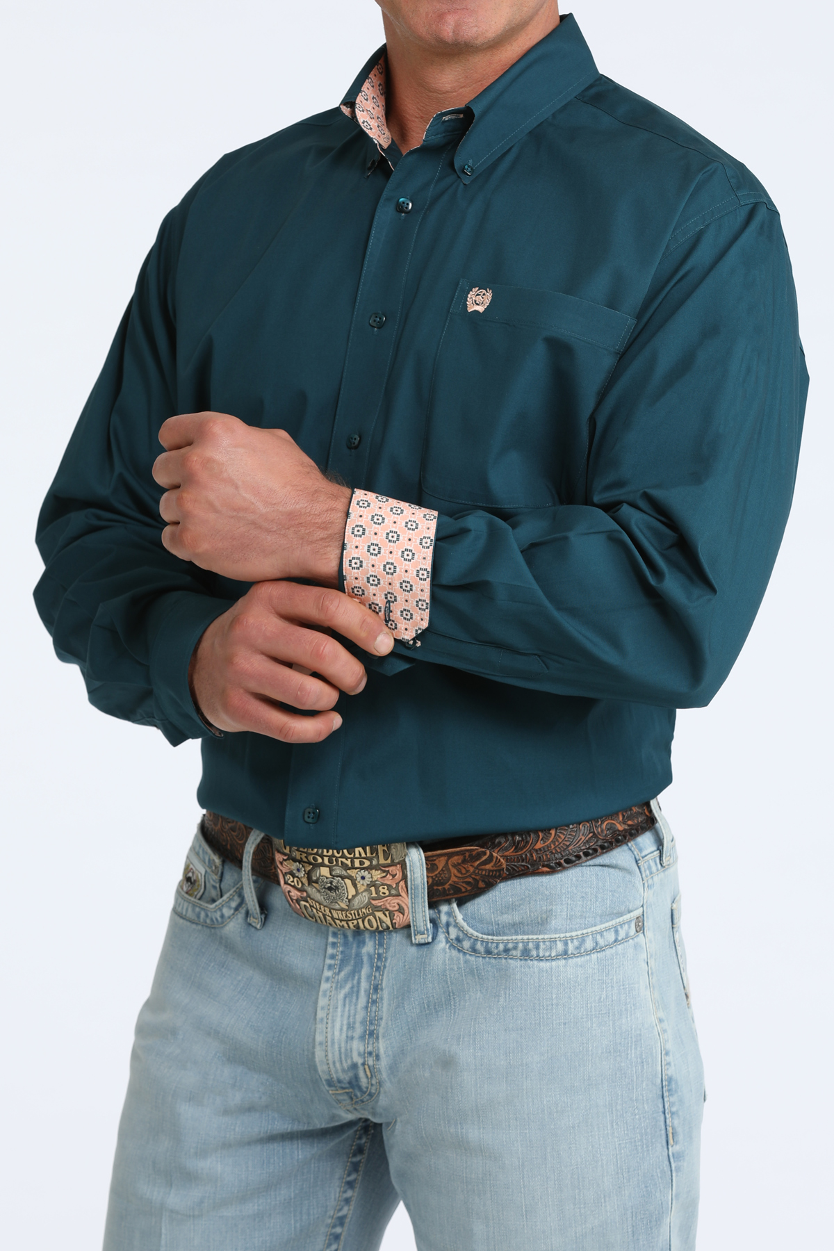 teal western shirt