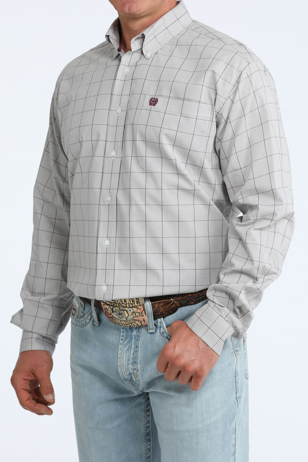 cinch mens long sleeve plaid alberta