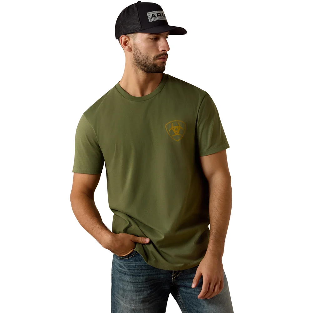 Ariat Men's Made For Farmer Classic Fit T-Shirt - Four Leaf Clover Green 10073458 - Image 2