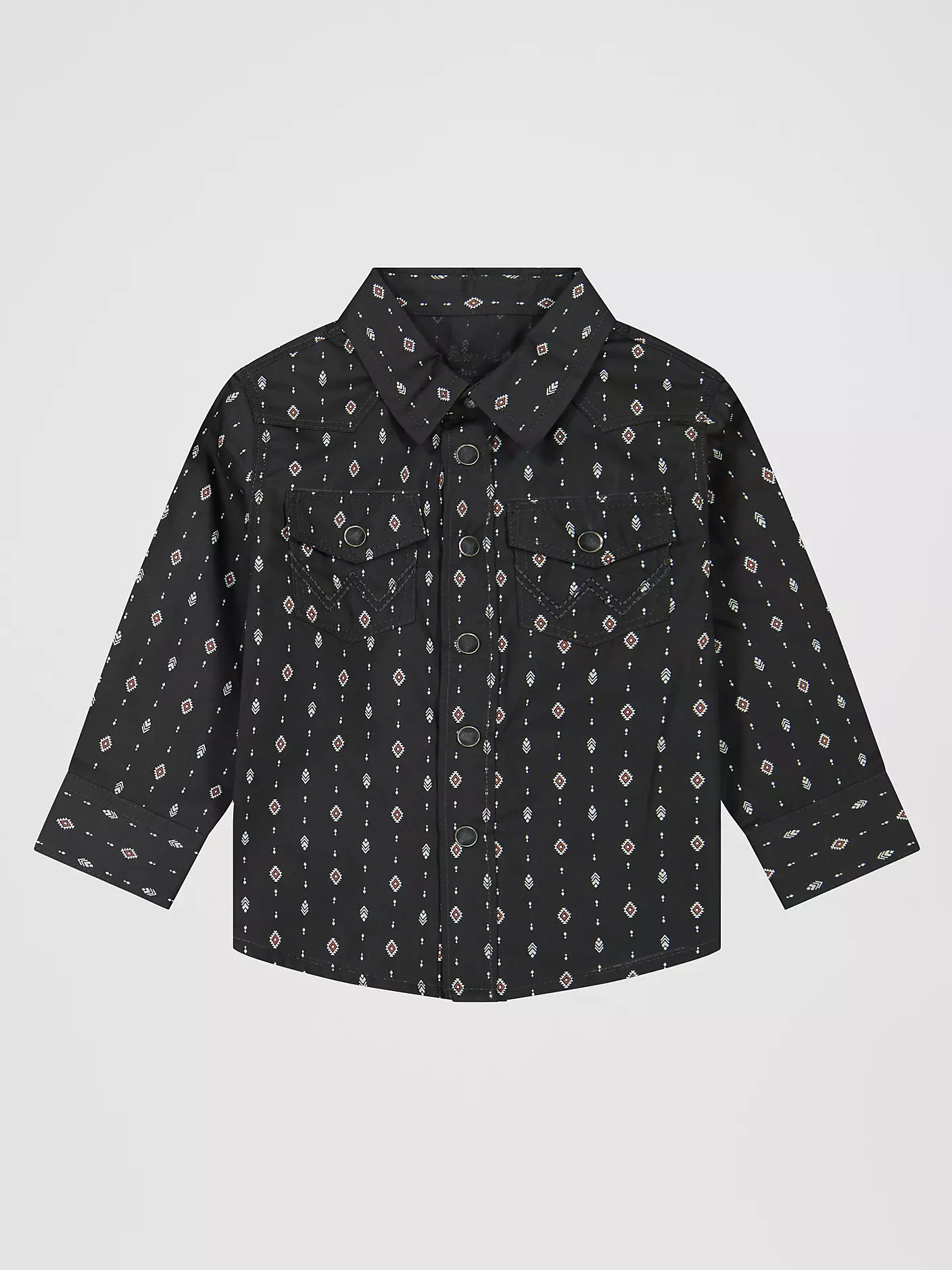Little Boy's Long Sleeve Print Western Snap Shirt