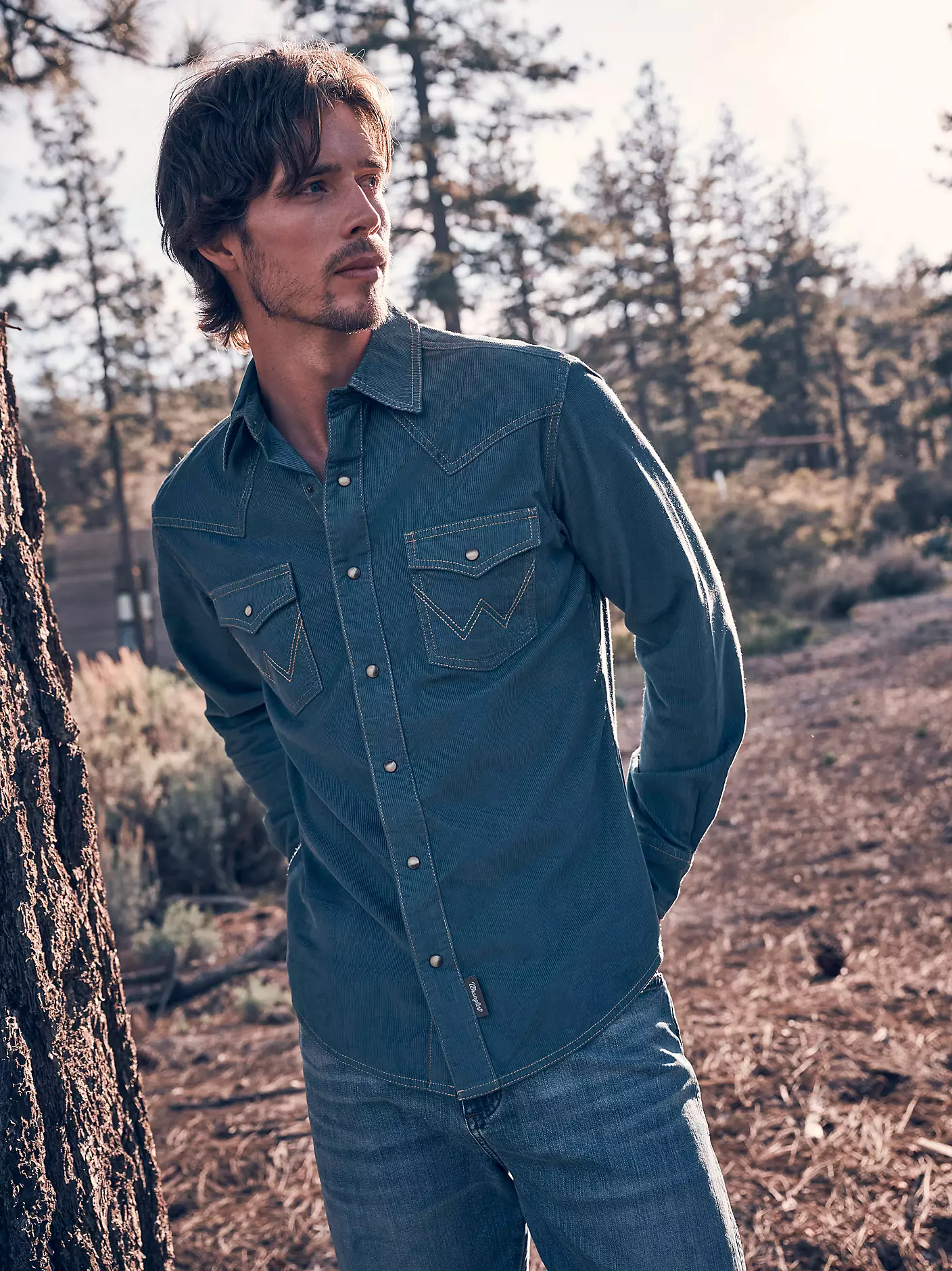 Men's Wrangler Retro® Premium Western Snap Corduroy Shirt