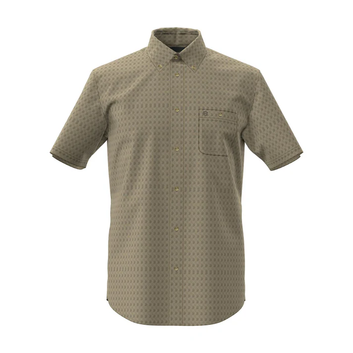 Wrangler Men's Classic Relaxed Fit Print Short Sleeve Shirt