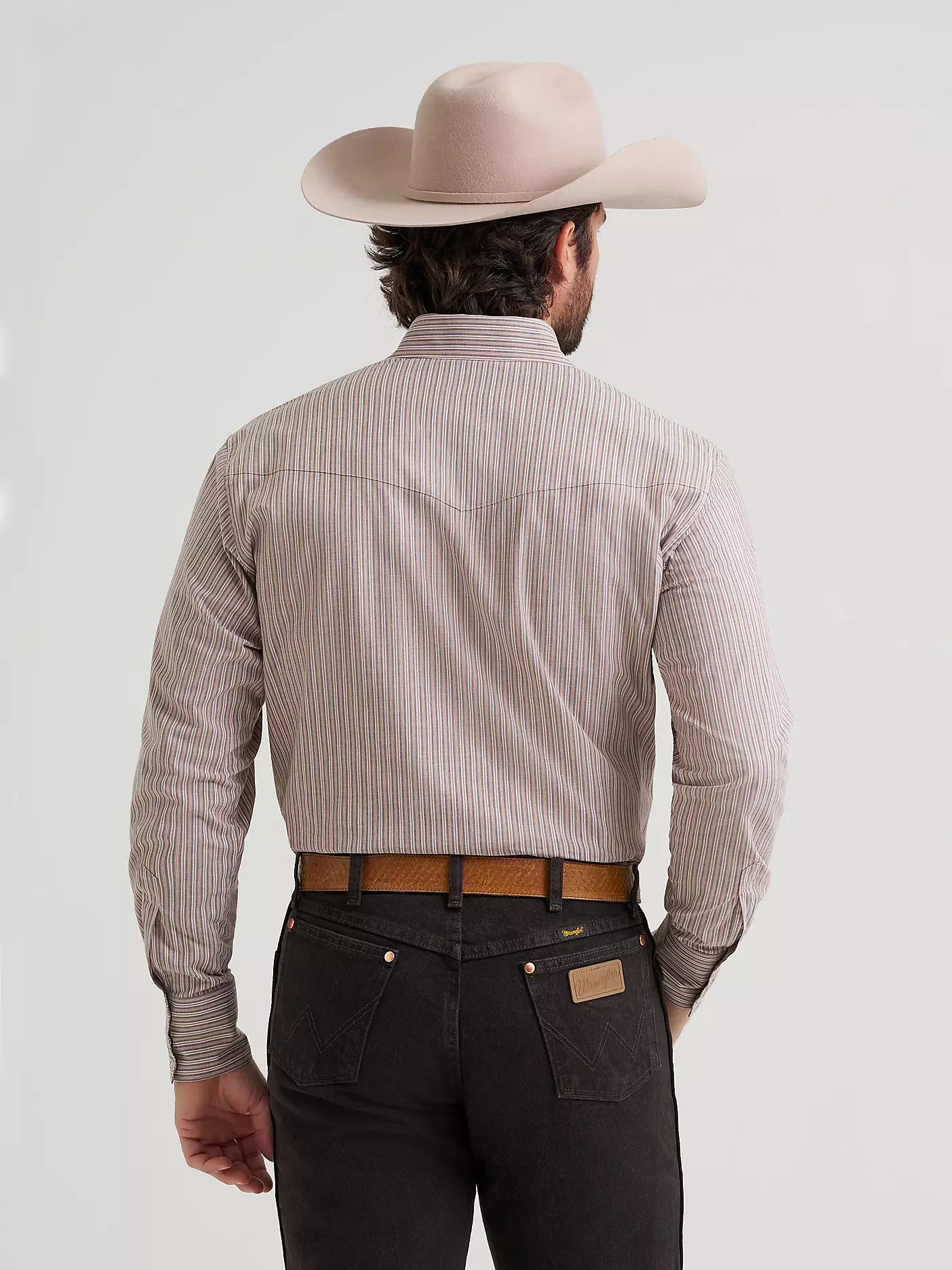 Men's Wrinkle Resist Long Sleeve Western Snap Stripe Shirt