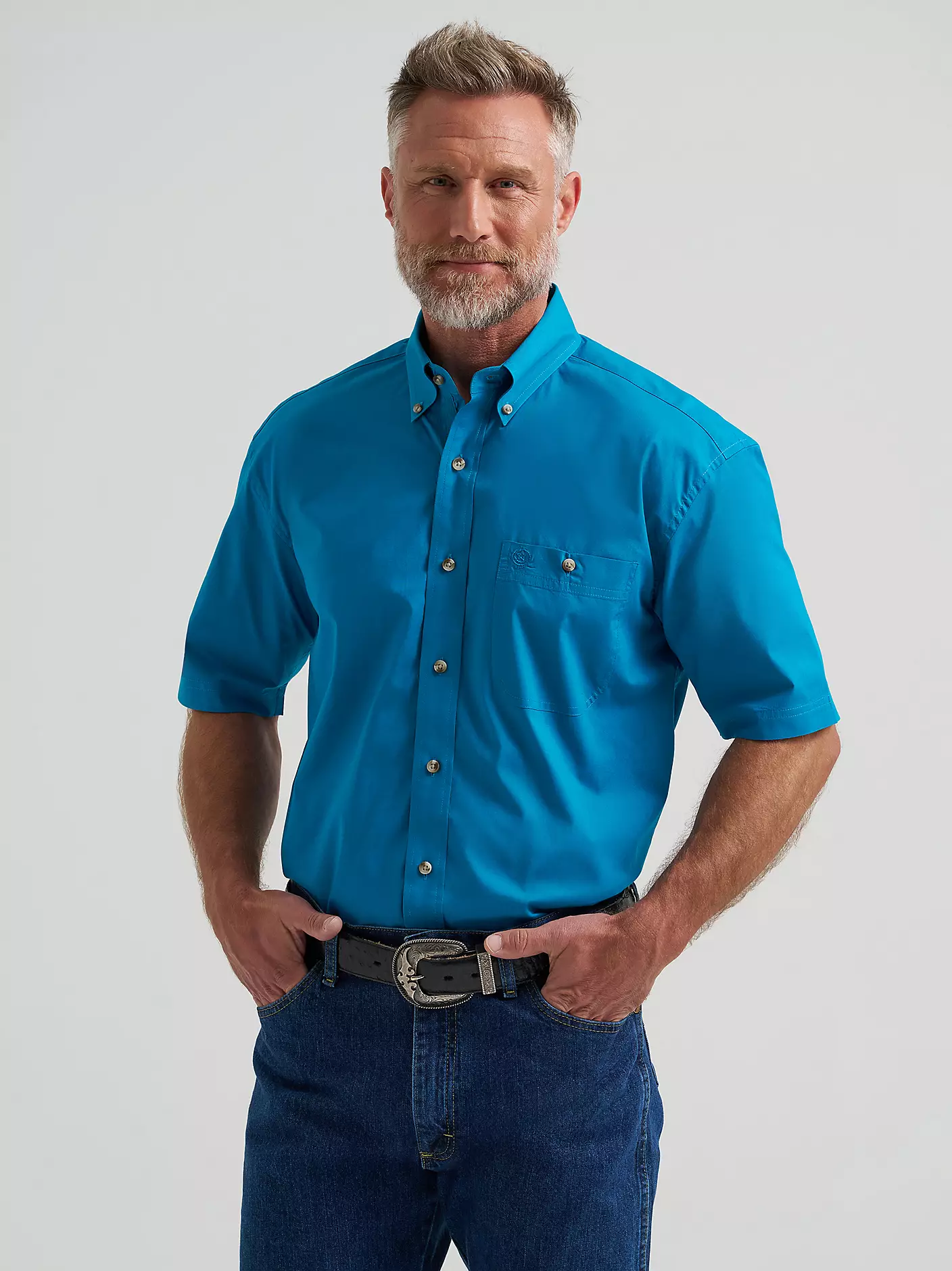 Wrangler® George Strait™ Short Sleeve One Pocket Button Down Shirt