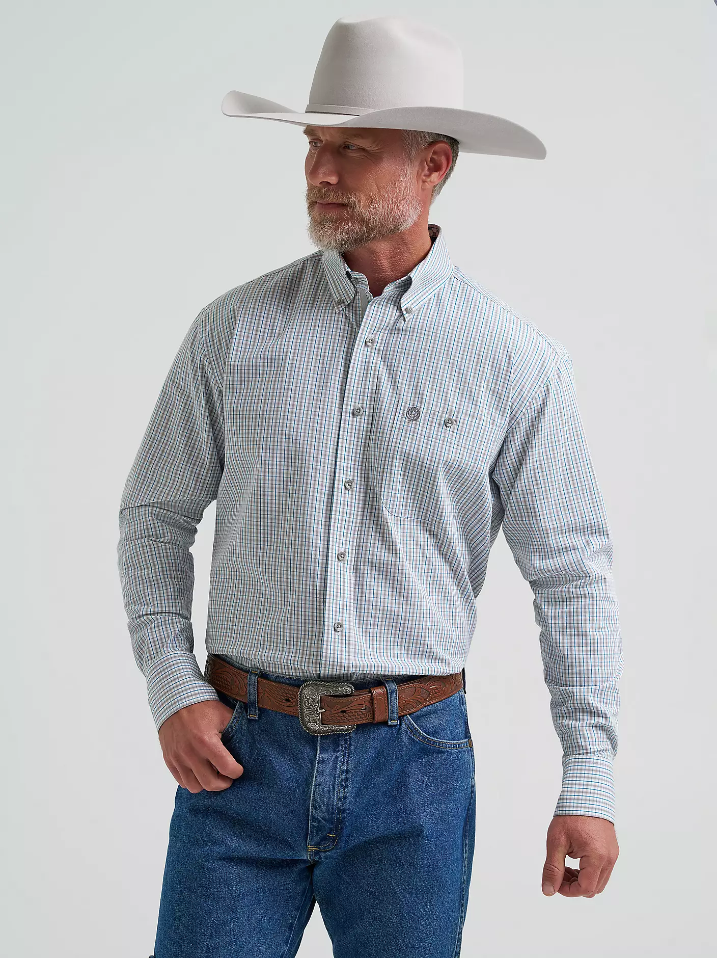 Wrangler® George Strait™ Long Sleeve Button Down One Pocket Shirt