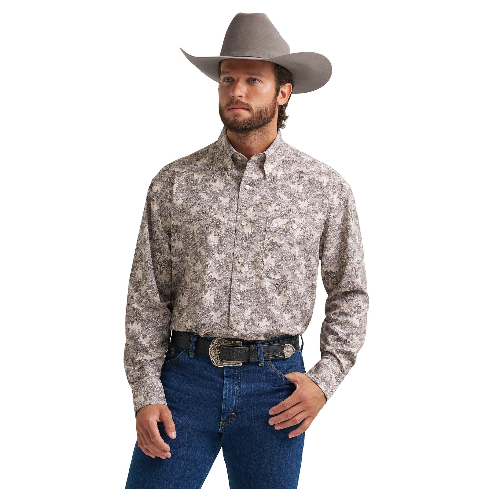 pailsey brown long sleeve western shirt
