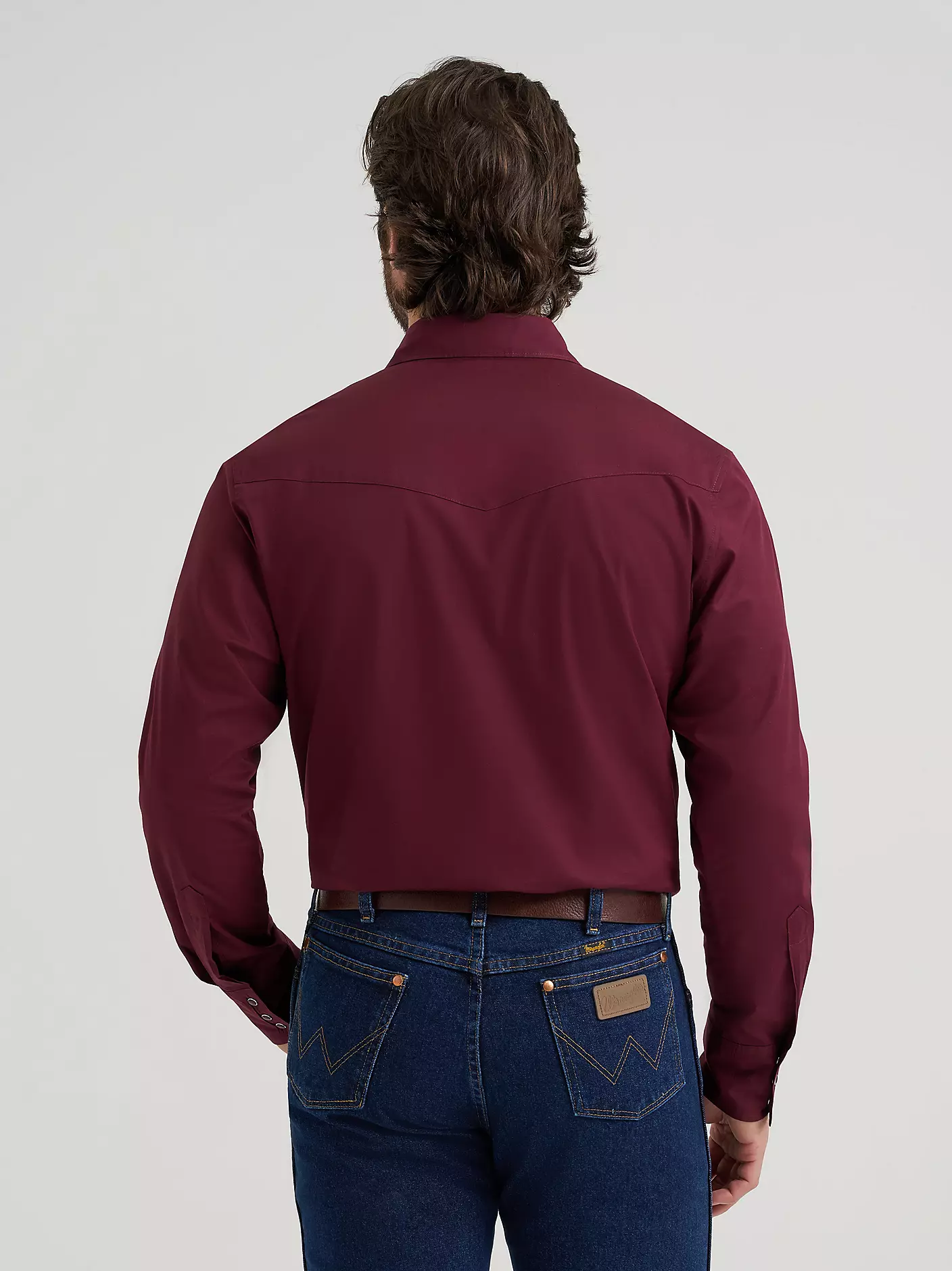 Wrangler® Long Sleeve Solid Broadcloth Western Snap Shirt