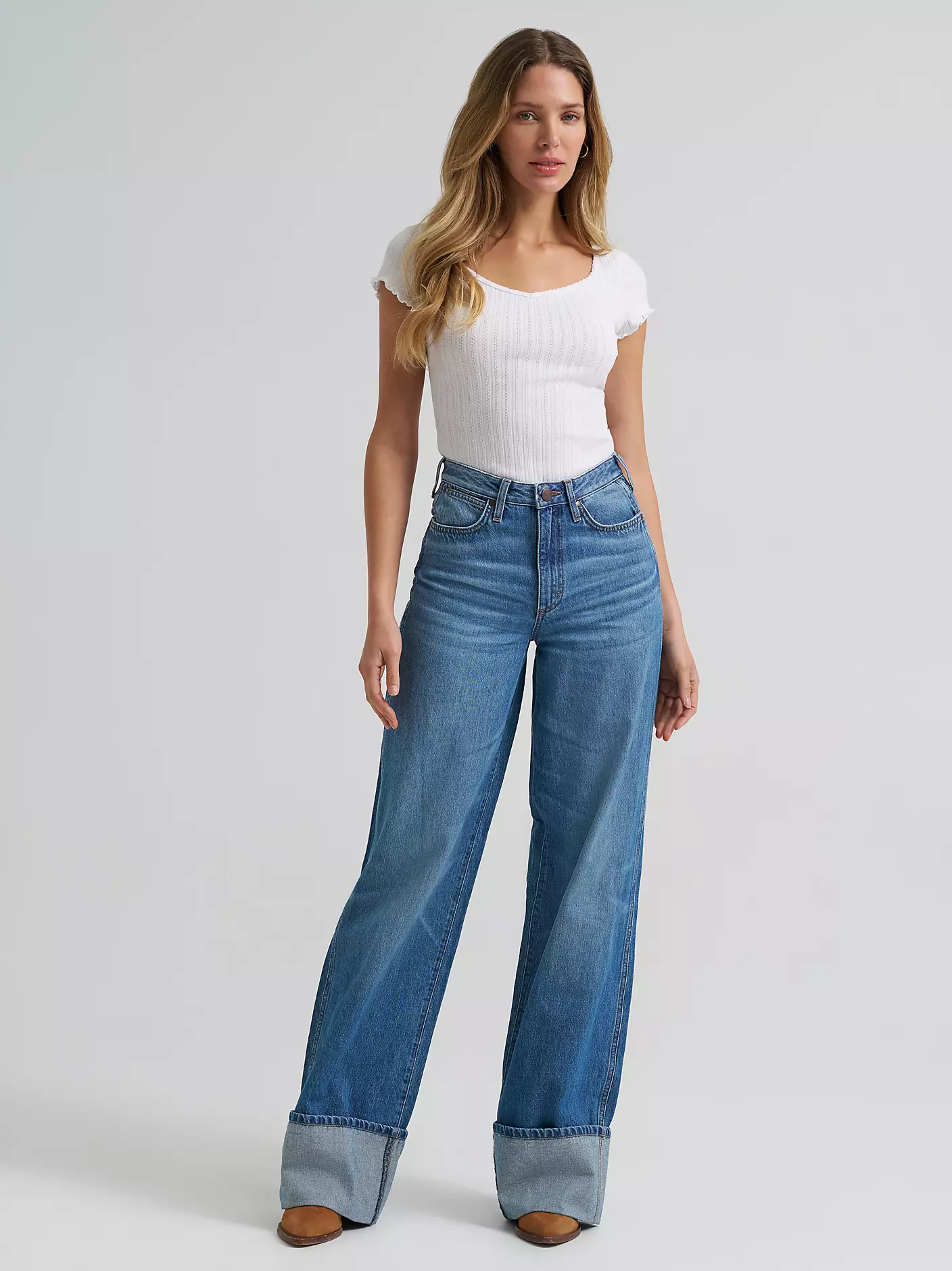 wrangler wide leg trouser jeans