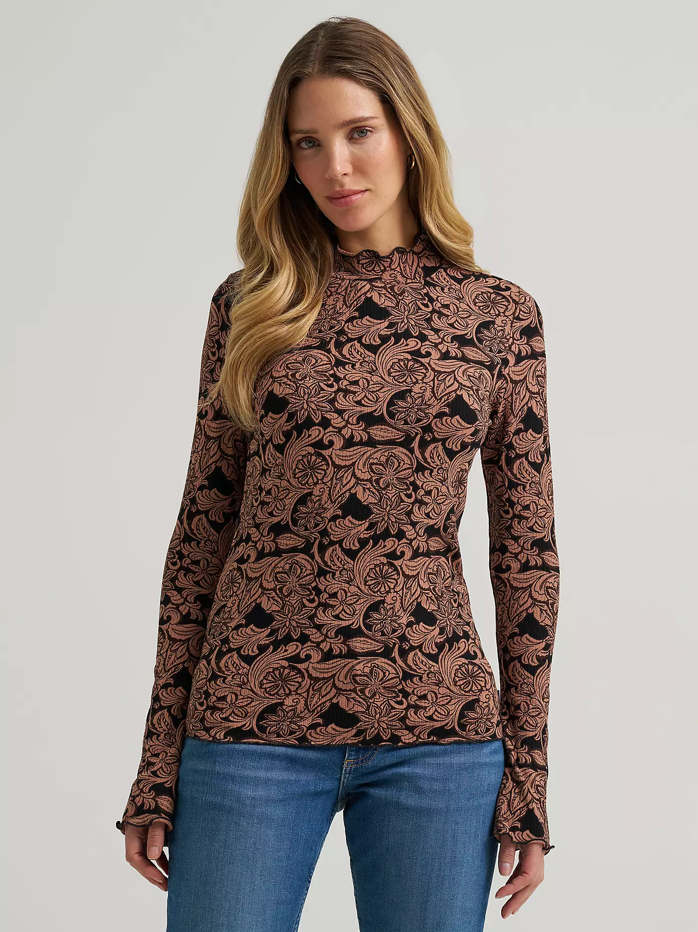 Women's Mock Neck Knit Blouse