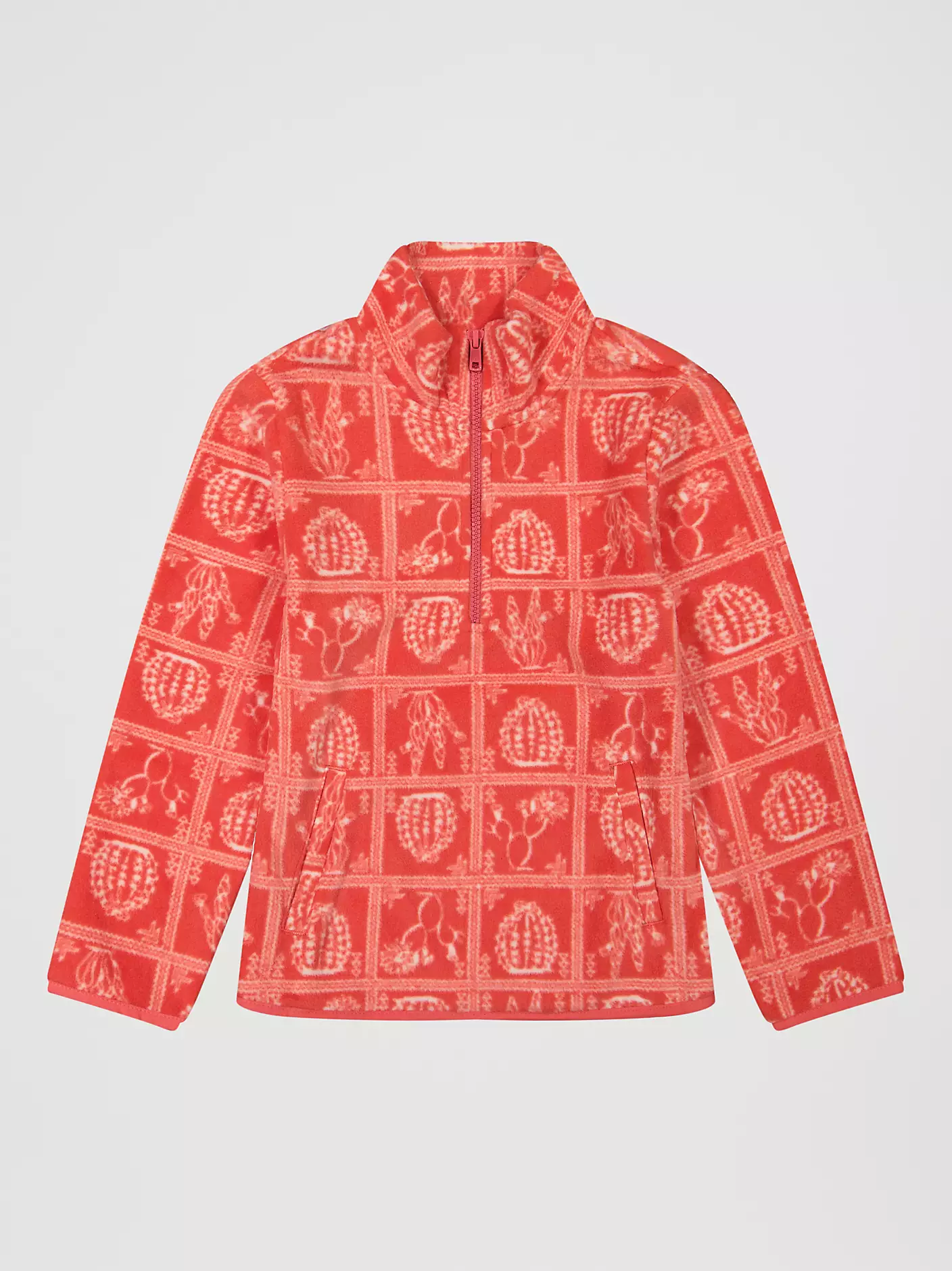 Girl's Printed Quarter-Zip Fleece Pullover