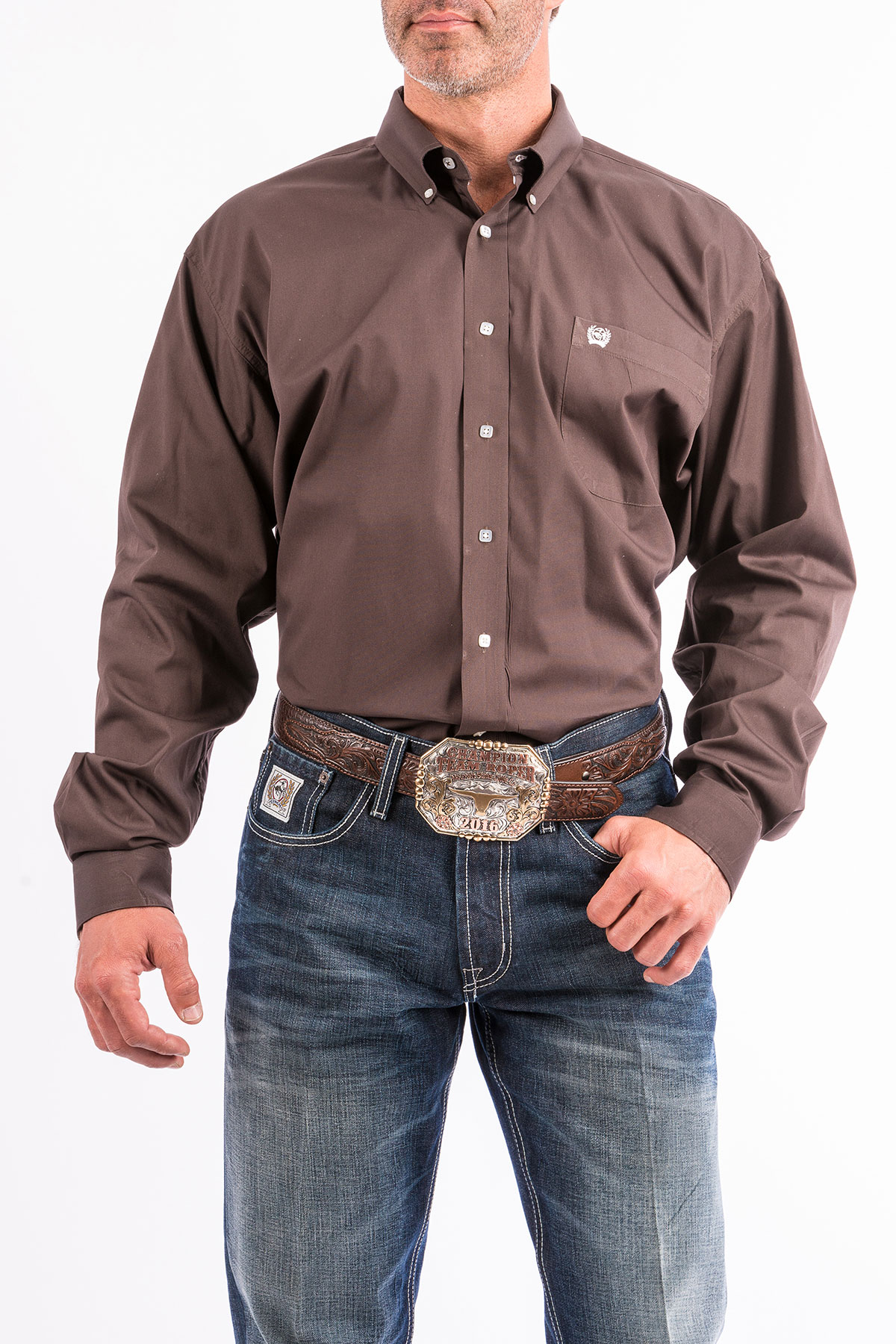 cinch solid brown mens shirt canada