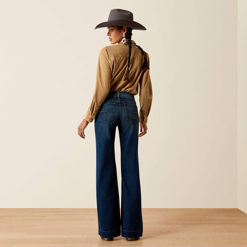 Ariat Perfect Rise Petra Flipside Wide Leg Jeans - 10079122 - Image 4