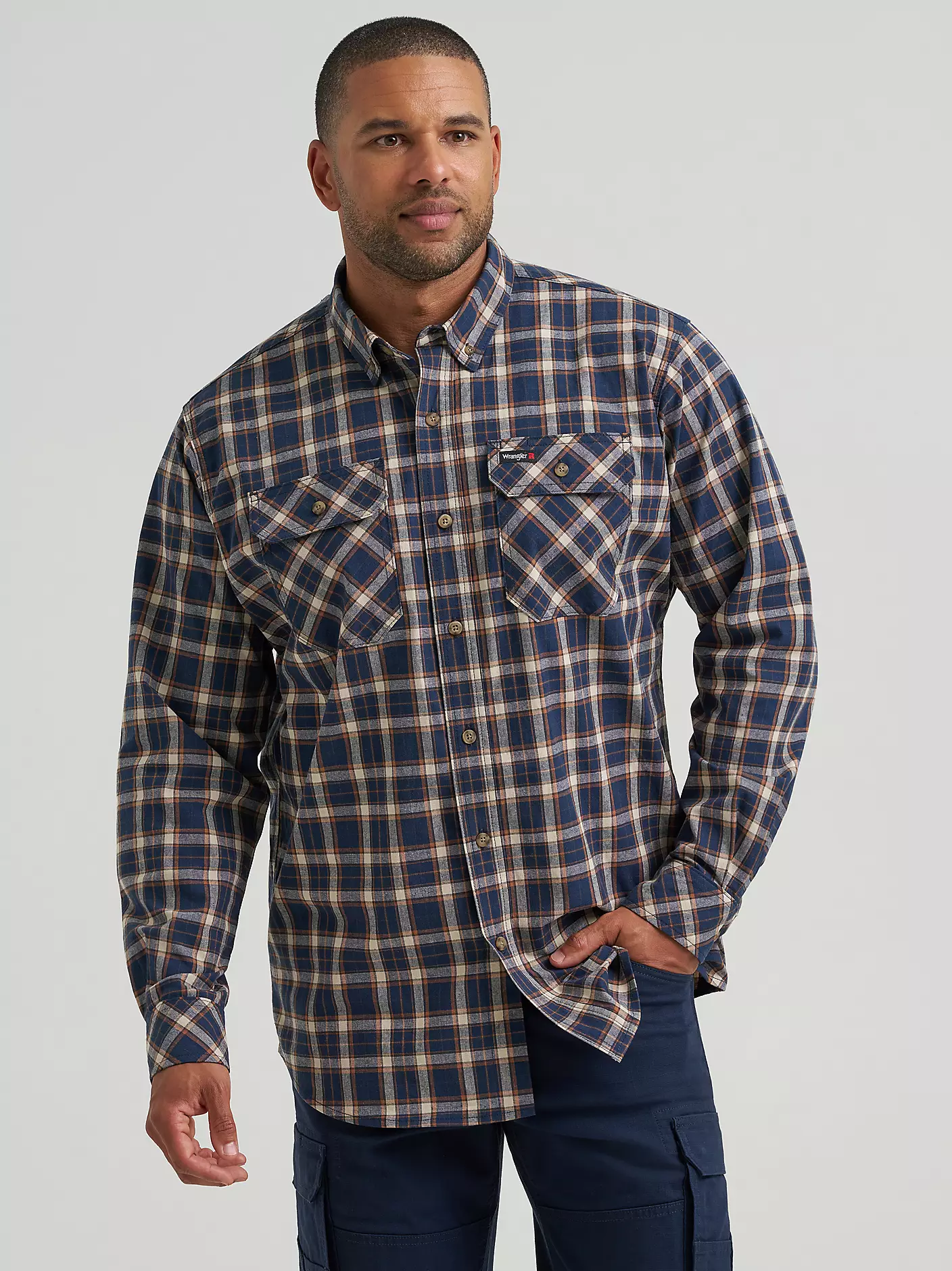 wrangler plaid work shirt