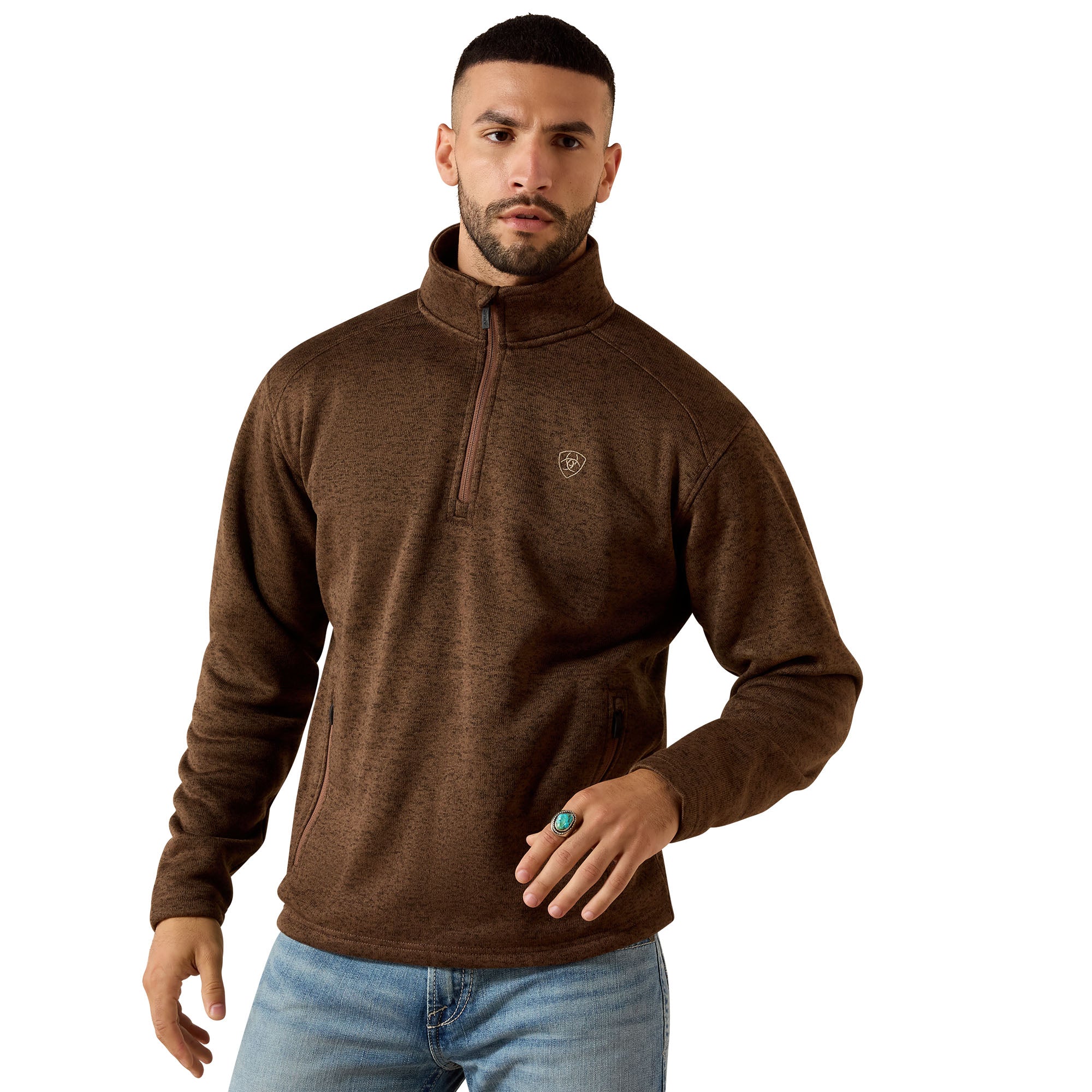 ariat mens sweater brown