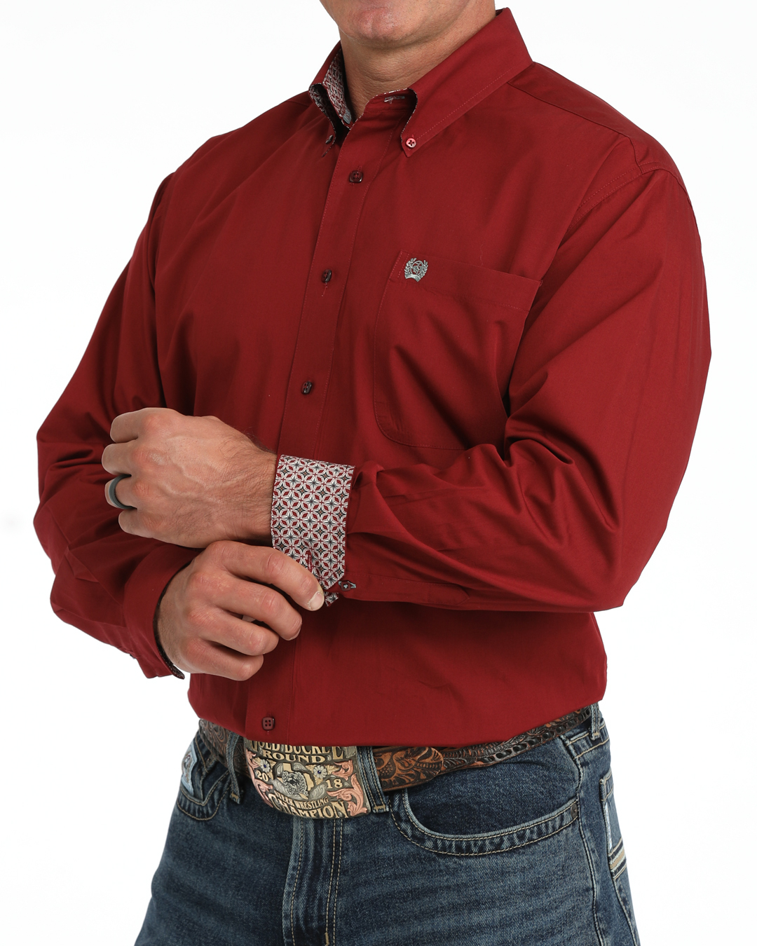 cinch mens red shirt