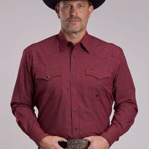 Roper Mens 2 pocket Snap Long Sleeve Shirt - 03-001-0278-6607