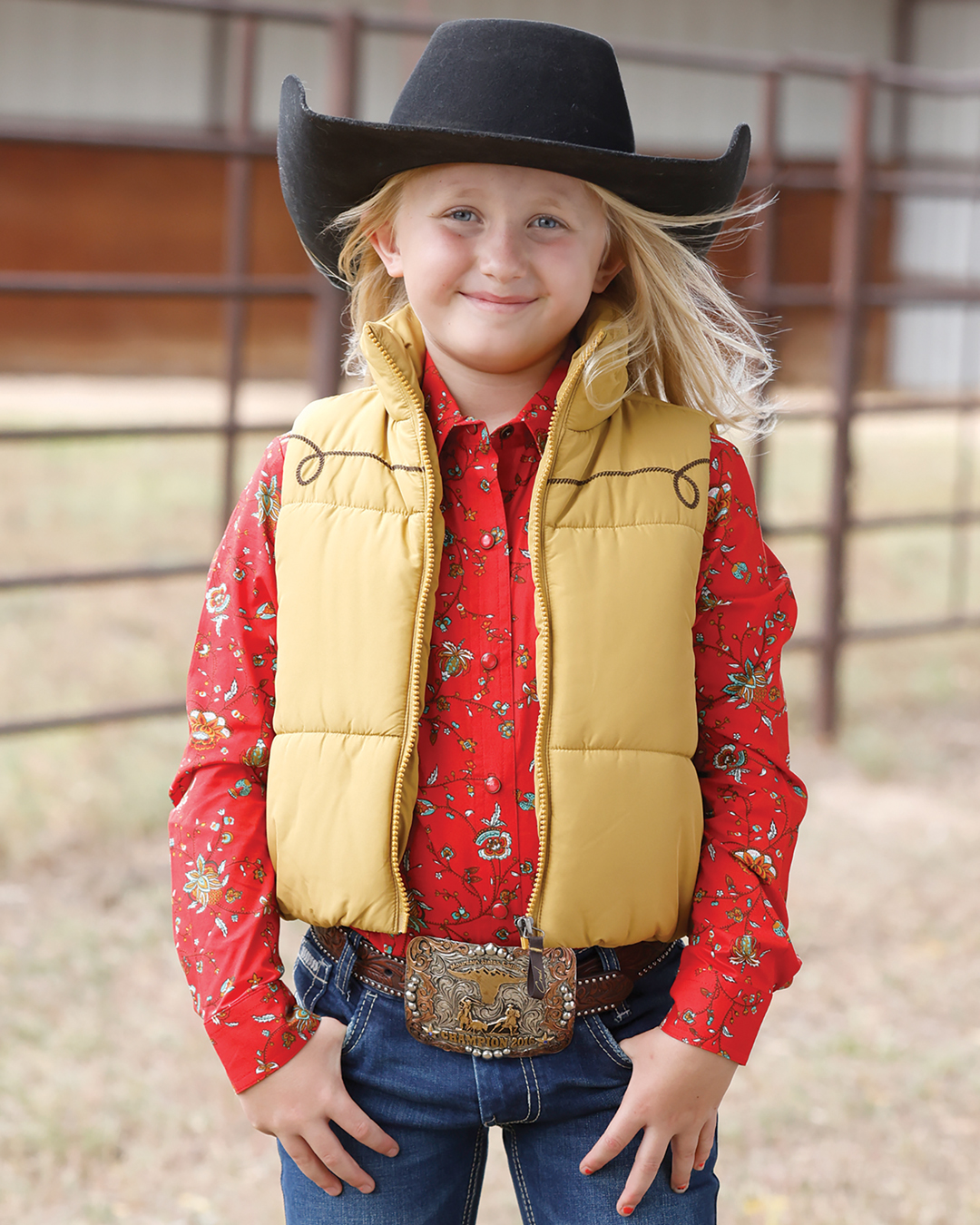 cinch girls puffer vest